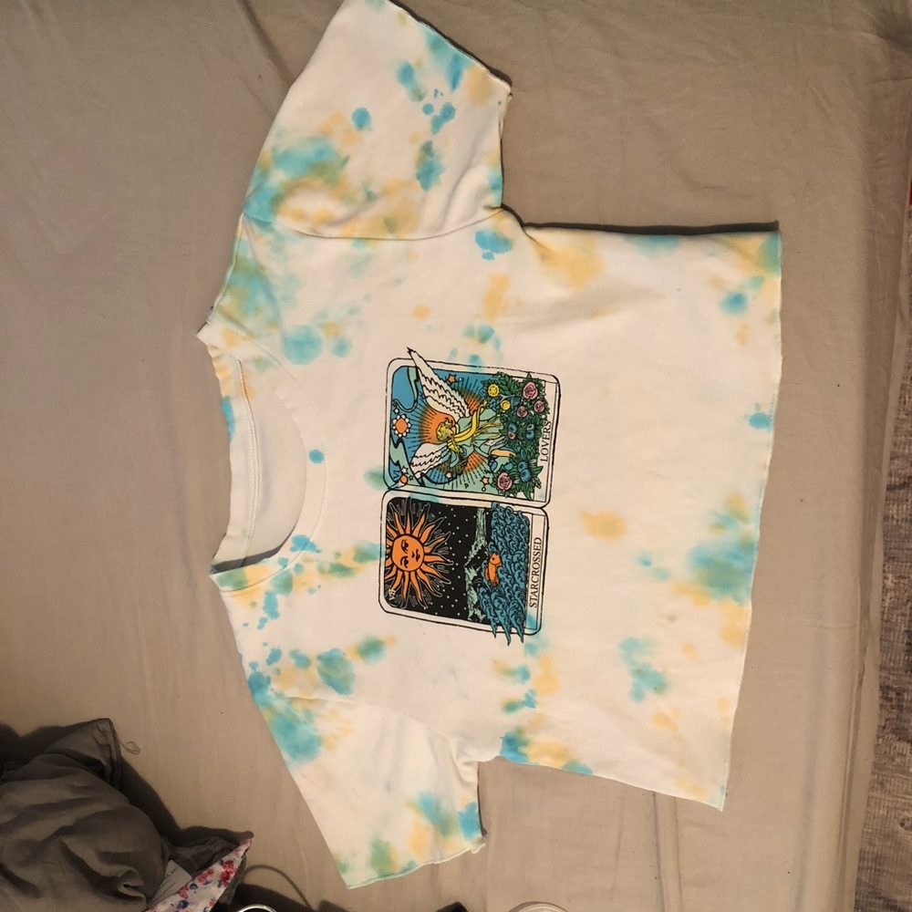 Hand tie dyed  tarot card crop top